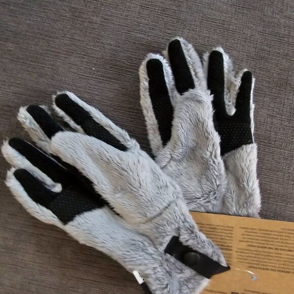 The North Face Kids Girls Meld Grey Osito Etip Gloves Size Small - Picture 12 of 13